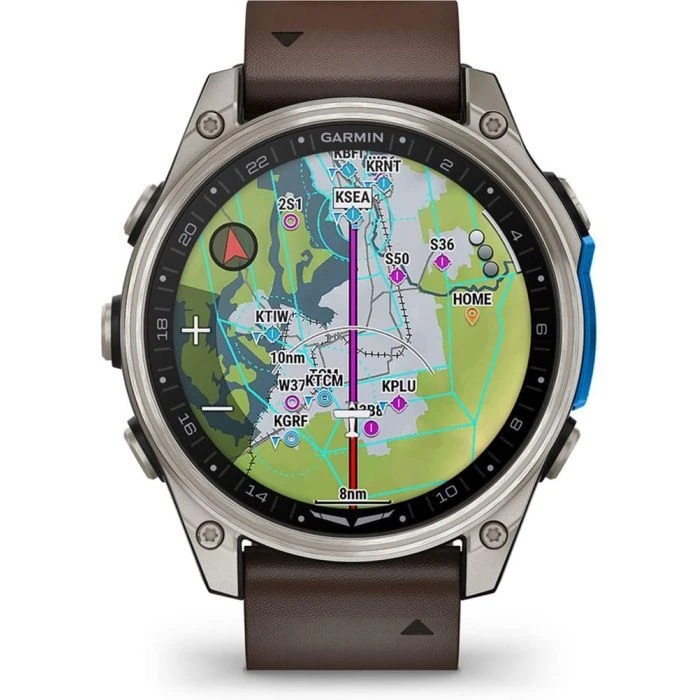 Смарт-годинники Garmin D2 Mach 2, 47mm, Saph, Bare Ti/Blk w/LthrBd, GPS (010-02904-31) (UA) Тип: чоловічі; Форма годинників: