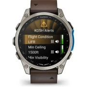 Смарт-часы Garmin D2 Mach 2, 47mm, Saph, Bare Ti/Blk w/LthrBd, GPS (010-02904-31) (UA)