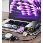 HOCO 30000mAh Plentiful 22.5W, built-in cables, LED, Black (DB58 / 715030) (UA)