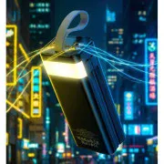 HOCO 30000mAh Plentiful 22.5W, built-in cables, LED, Black (DB58 / 715030) (UA)