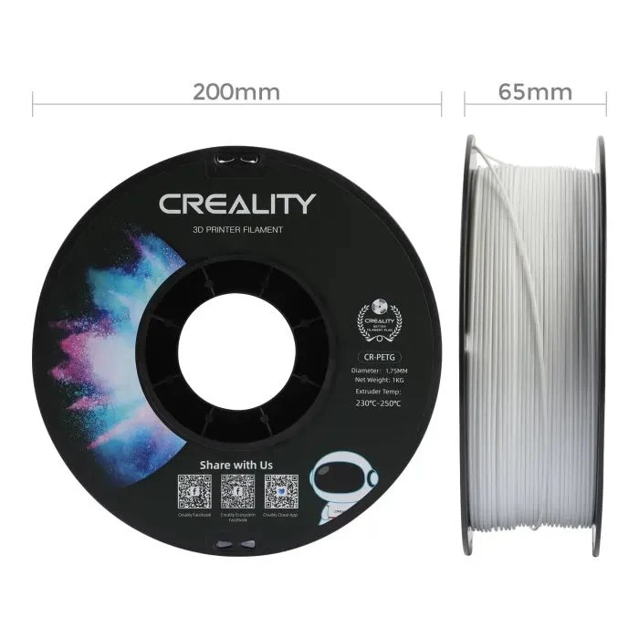 Пластик для 3D-принтера Creality PETG 1.75мм, white, 1кг (3301030034) (UA)