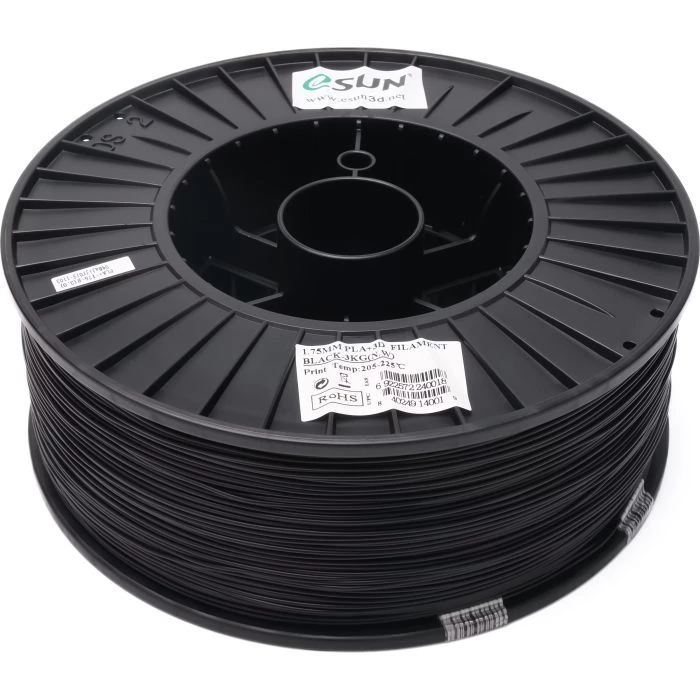Пластик для 3D-принтера eSUN PLA+ 1.75мм, 3кг, Black (PLA+175B3) (UA)