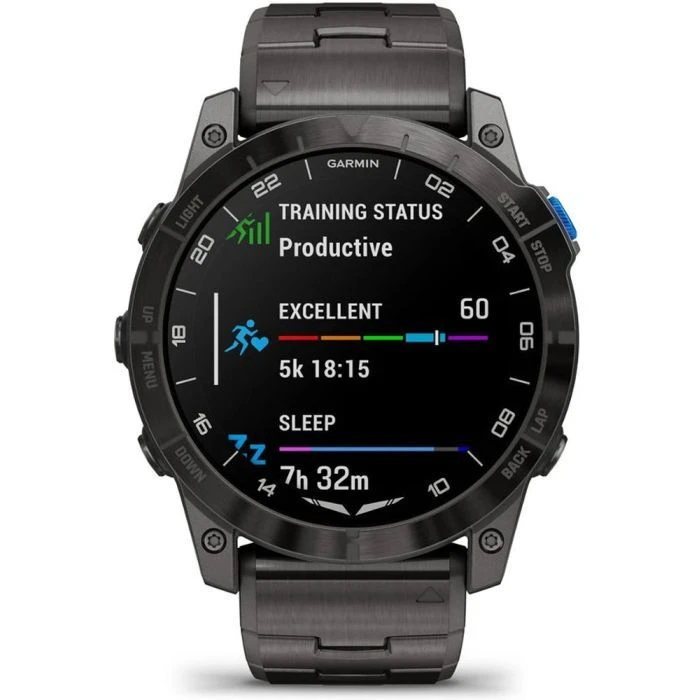 Смарт-годинники Garmin D2 Mach 2, 47mm, Saph, Bare Ti/Blk w/LthrBd, GPS (010-02904-31) (UA)