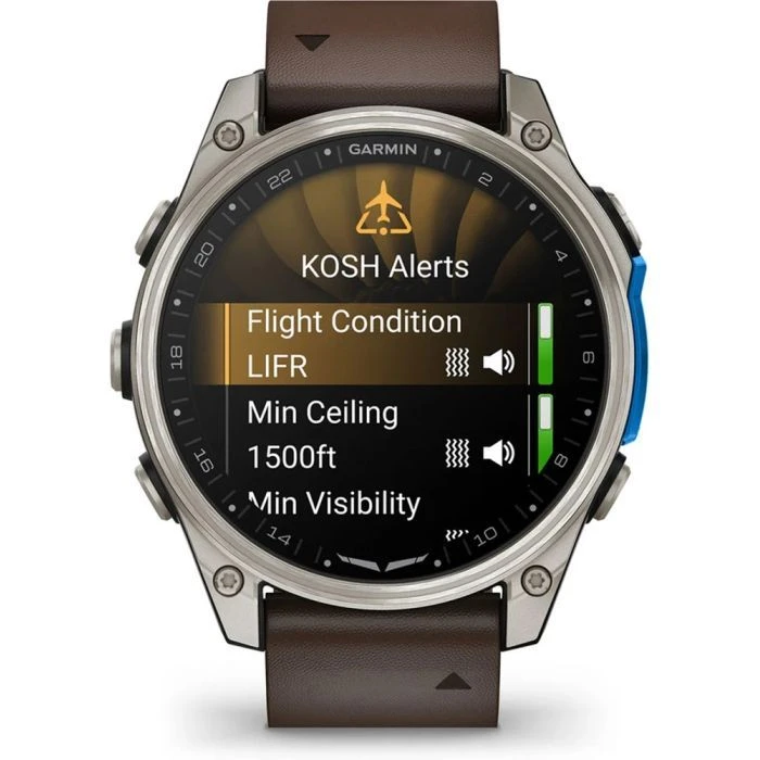Смарт-годинники Garmin D2 Mach 2, 47mm, Saph, Bare Ti/Blk w/LthrBd, GPS (010-02904-31) (UA)