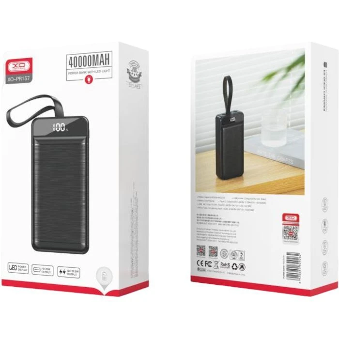 XO 40000mAh, PD/18W, QC3.0/22.5W (XO-PR157 / 29213) (UA)
