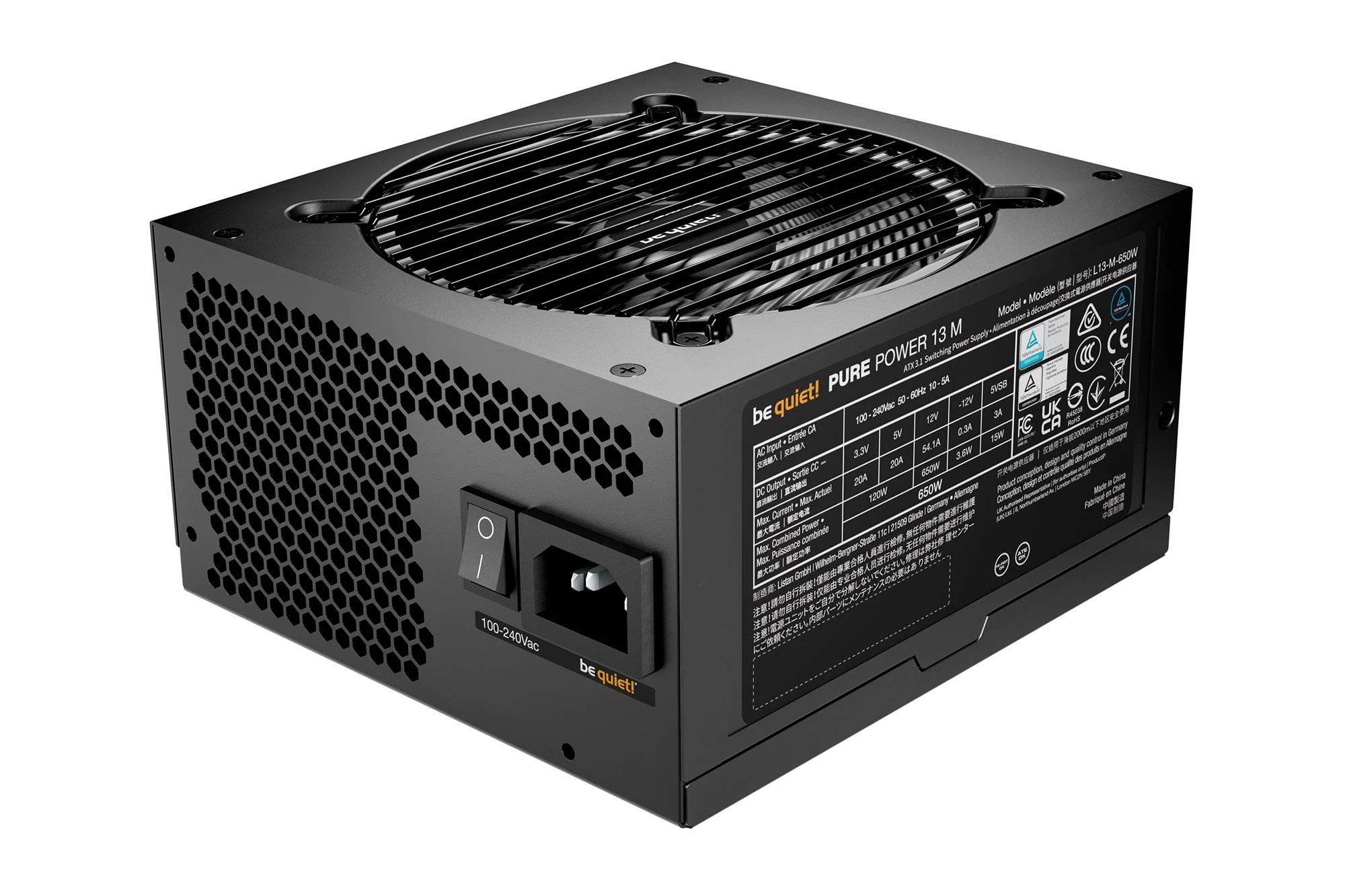 be quiet! Pure Power 13 M 650W (BP025EU) (UA) Форм-фактор: ATX; Потужність: 650 Вт;