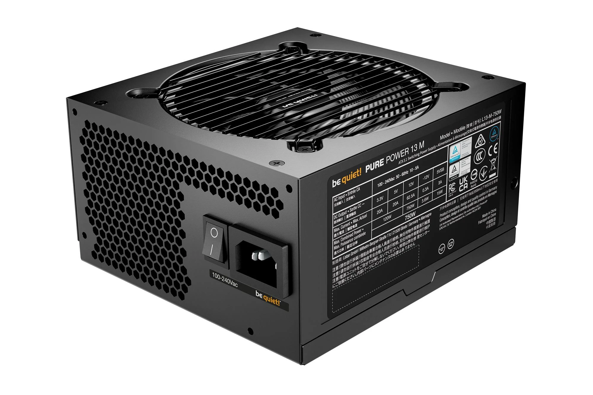 be quiet! Pure Power 13 M 750W (BP026EU) (UA) Форм-фактор: ATX; Мощность: 750 Вт;