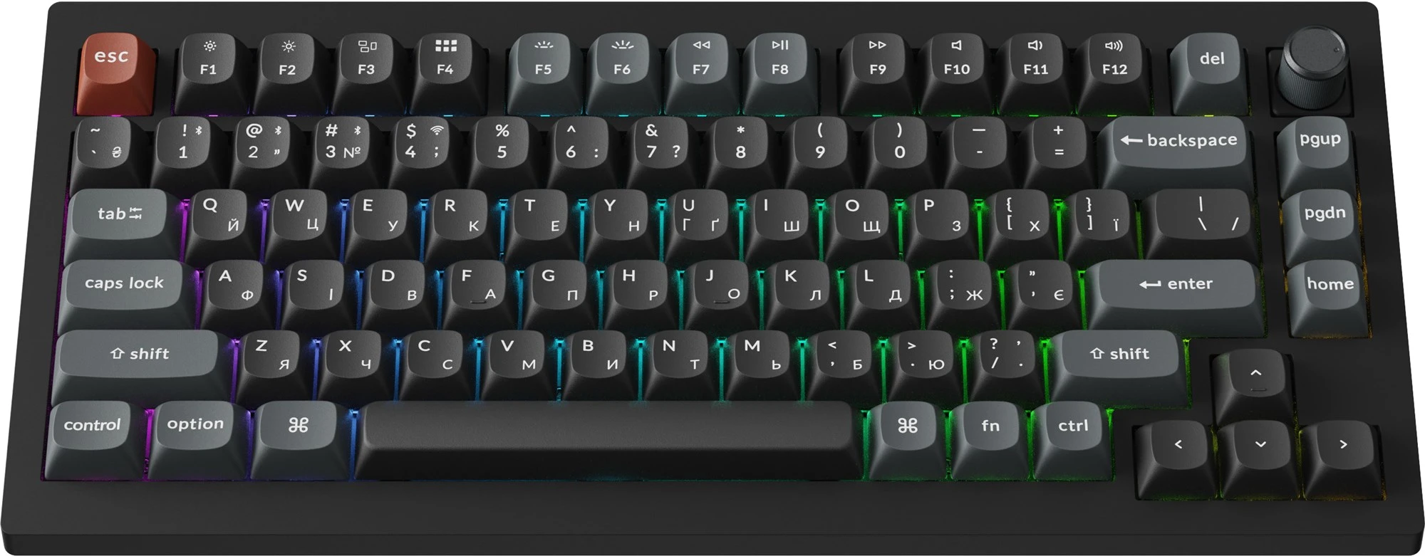 Keychron V1 Ultra Keychron Red Switch Black RGB (V1U-D1-UA) (UA) Тип клавіш: механічний механізм