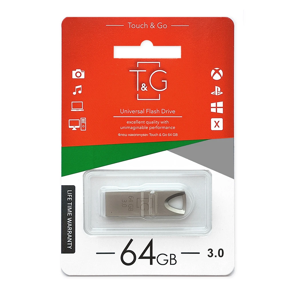 USB3.0 64GB T&G 117 Metal Series Silver (TG117SL-64G3) (UA)