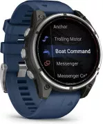 Смарт-годинник Garmin Fenix 8 Pro 47 мм AMOLED Marine GPS Titanium з синім силіконовим ремінцем (010-03198-50)