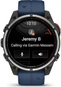 Смарт-годинник Garmin Fenix 8 Pro 47 мм AMOLED Marine GPS Titanium з синім силіконовим ремінцем (010-03198-50)