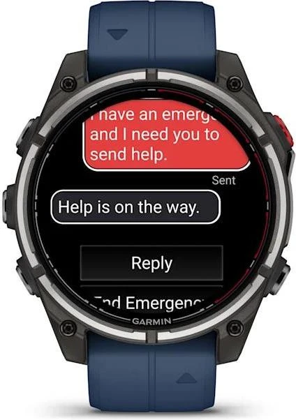 Смарт-годинник Garmin Fenix 8 Pro 47 мм AMOLED Marine GPS Titanium з синім силіконовим ремінцем (010-03198-50)