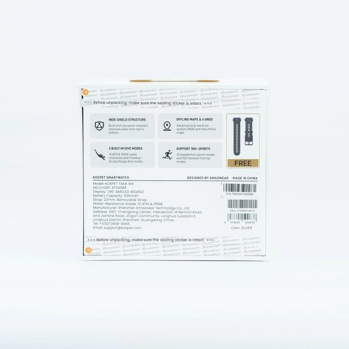 Смарт-часы KOSPET TANK M4SE SILVER (6978602500638) (UA)