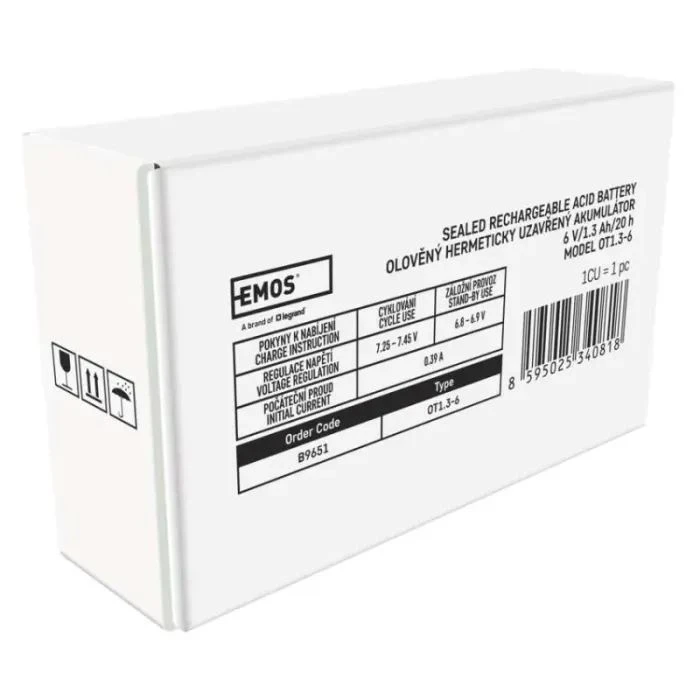 EMOS B9651 AGM 6V 1.3Ah fast 4,7mm (B9651) (UA)