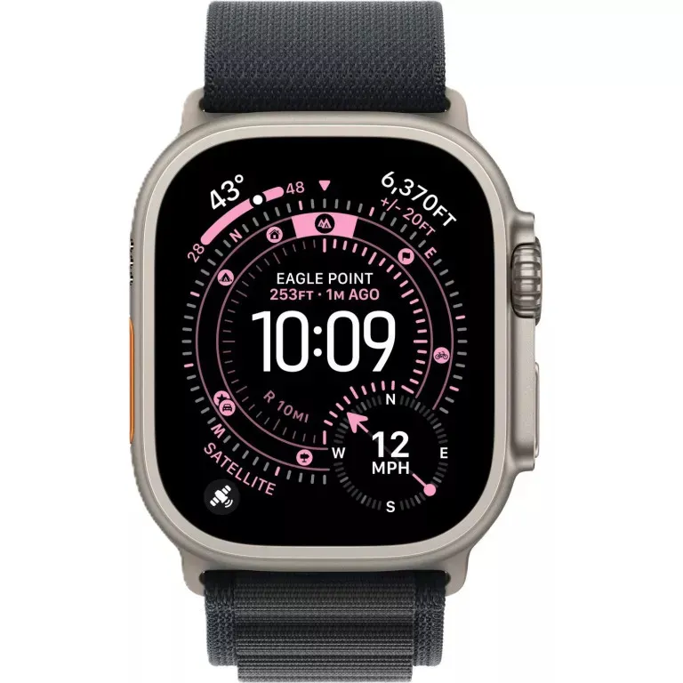 Ремінець Apple Black Alpine Loop Natural Titanium Finish Watch 44/45/46/49mm Medium (MFTF4)