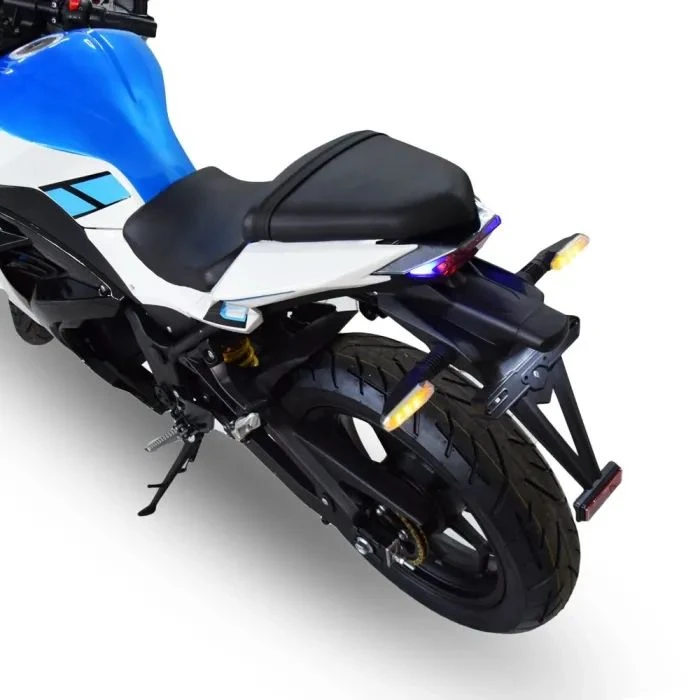 Електроскутер TV6 mid-drive FST 3000W 72V 60Ah білий та синій (291186) (UA)