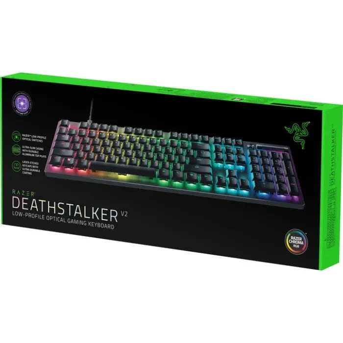 Razer DeathStalker V2 Purple Switch USB UA Black (RZ03-04501800-R3M1) (UA) Тип: игровая,мультимедийная,с