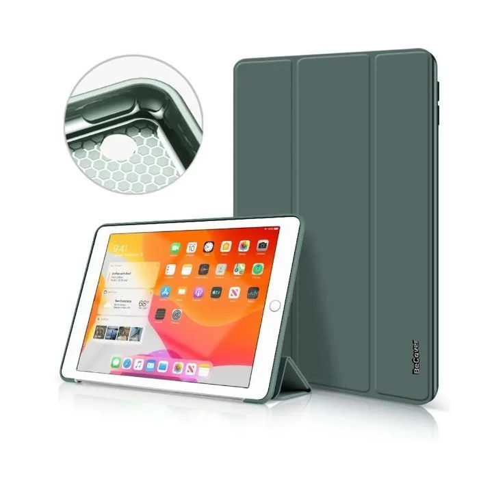 Чохол для планшета BeCover Tri Fold Soft TPU Silicone Apple iPad 10.2 2019/2020/2021 Темно-зелений (708514) (UA)