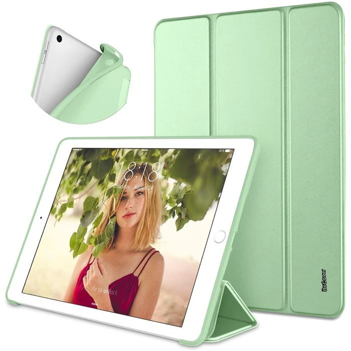 Чохол для планшета BeCover Tri Fold Soft TPU Silicone Apple iPad 9.7 2017/2018 A1822/A1823/A1893/A1954 Зелений (706878) (UA)