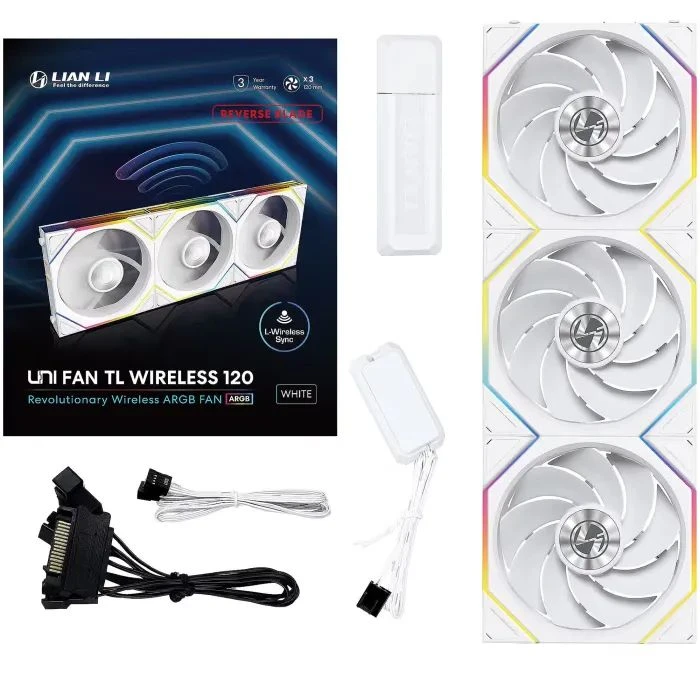 Кулер для корпусу Lian Li Uni Fan TL WIRELESS Reverse, 120-3, Wh (G99.12RTL1W3W.00) (UA)