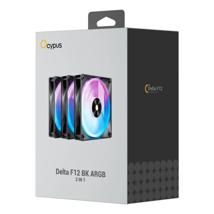 Кулер для корпуса OCYPUS DELTA F12 ARGB 3 IN (DELTA-F12-BK3AM00X-GL) (UA)
