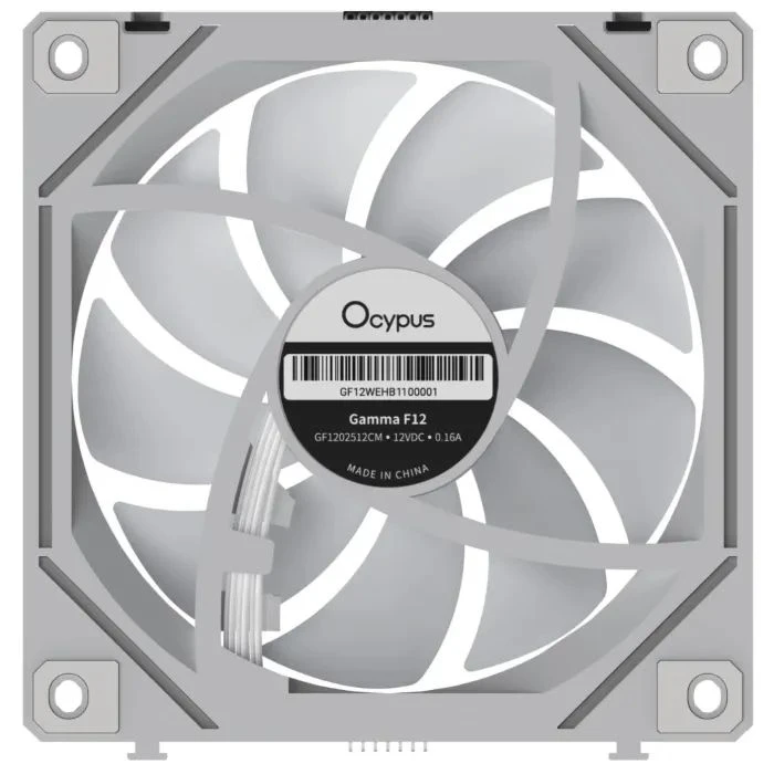 Кулер для корпусу OCYPUS GAMMA F12 ARGB REVERSE BLADE білий (GAMMA-F12-WH1AM01U-GL) (UA)