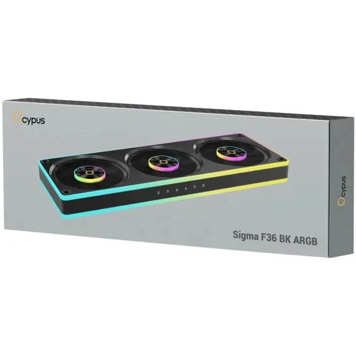 Кулер для корпуса OCYPUS SIGMA F36 ARGB чорний (SIGMA-F36-BK3AM00X-GL) (UA) Кількість вентиляторів: 3;