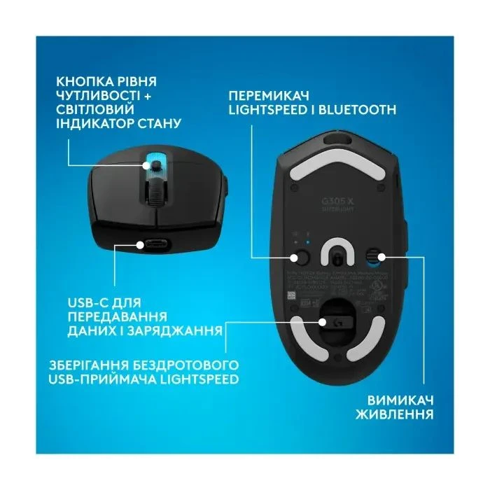 Logitech G305 X Superlight Wireless Black (910-007739) (UA)