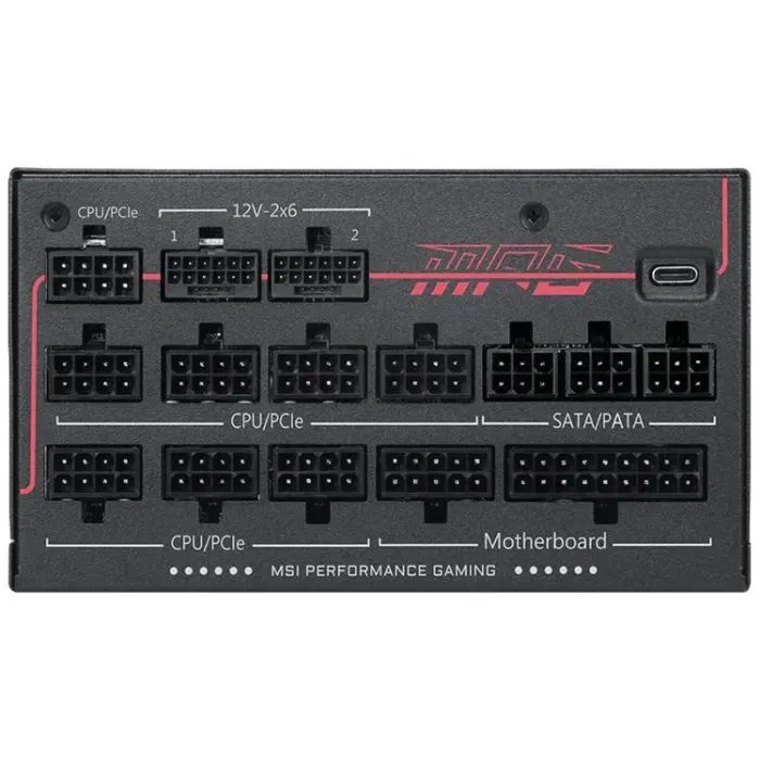 MSI MPG AI1600TS PCIE5 1600W (306-7ZPUA11-CE0) (UA) Мощность: 1600 Вт; Сертификация 80