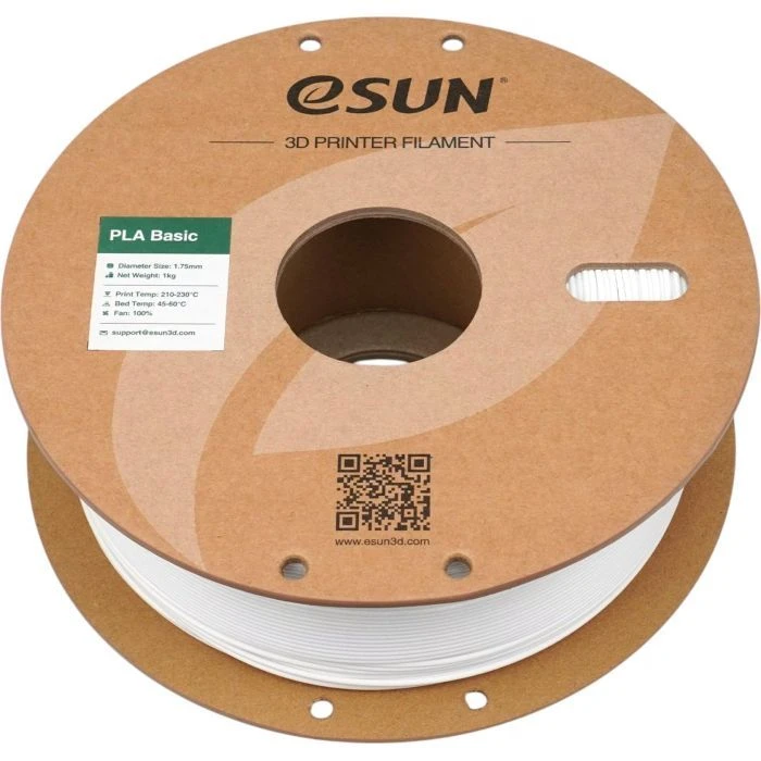 Пластик для 3D-принтера eSUN PLA BASIC 1,75mm 1kg WHITE (PLA-BASIC175W1P1) (UA)
