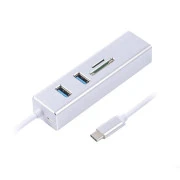 Maxxter 2хUSB3.0, RJ-45, microSD/TF, метал, Grey (NECH-2P-SD-01) (UA)