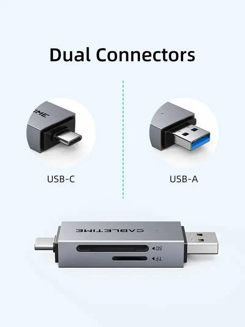 Cabletime USB3.0 A + USB Type-C, SD/TF, 5Gbps (CD40G) (UA)