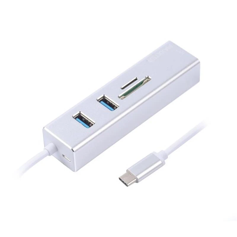 Maxxter 2хUSB3.0, RJ-45, microSD/TF, металл, Grey (NECH-2P-SD-01) (UA)