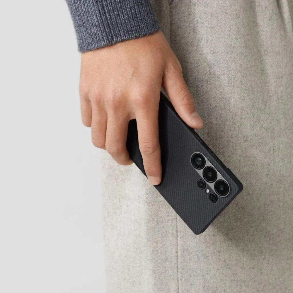 Чохол для смартфона Pitaka Ultra-Slim Case Classic Twill 600D Black/Grey для Samsung Galaxy S25 Ultra Black/Grey (KS2501U)