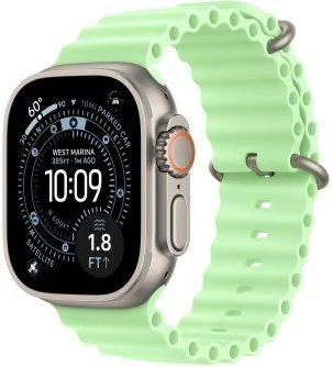 ремешок Apple Neon Green Ocean Band Natural Titanium Finish для Watch 44/45/46/49mm (MGCF4) Бренд: Apple; Назначение: умные