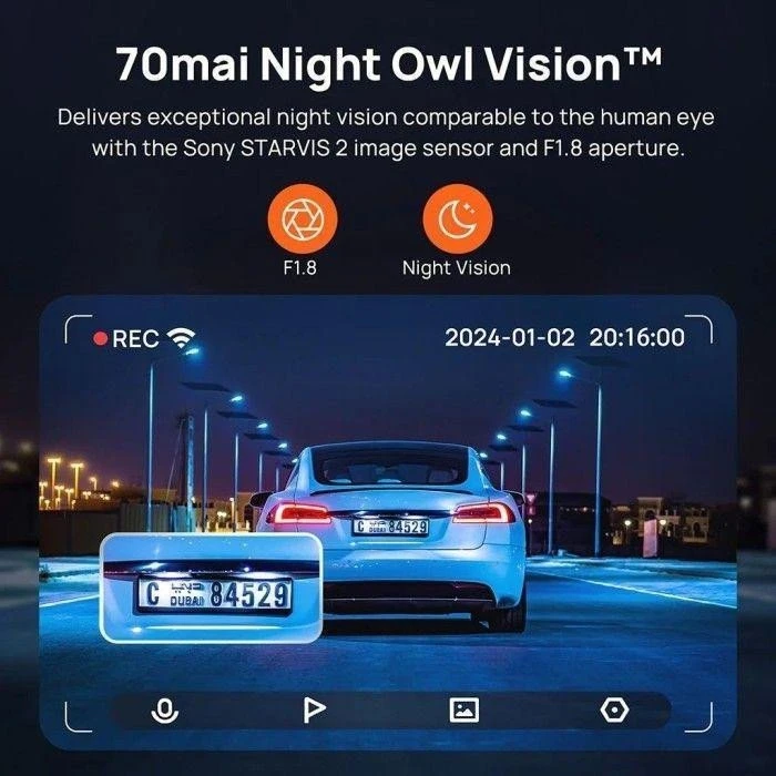 Автомобильный видеорегистратор 70mai Dash Cam 4K A810S-2 Set