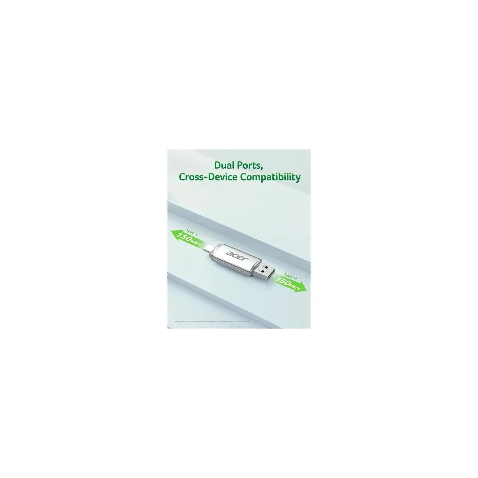 Acer 64GB UT300 USB-A/Type-C 3.2 Silver (BL.9BWWA.589) (UA)