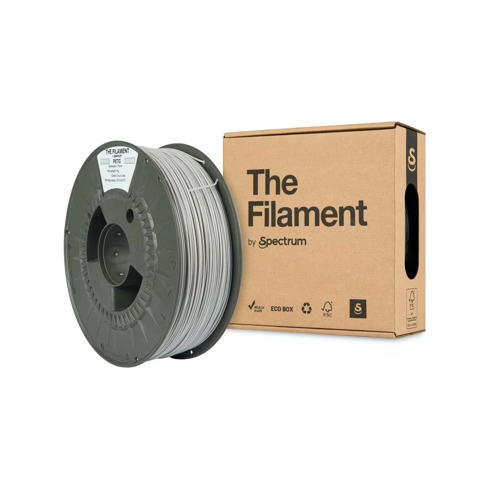 Пластик для 3D-принтера The Filament PETG 1.75mm CLOUD GREY 1kg (TF-24018) (UA)