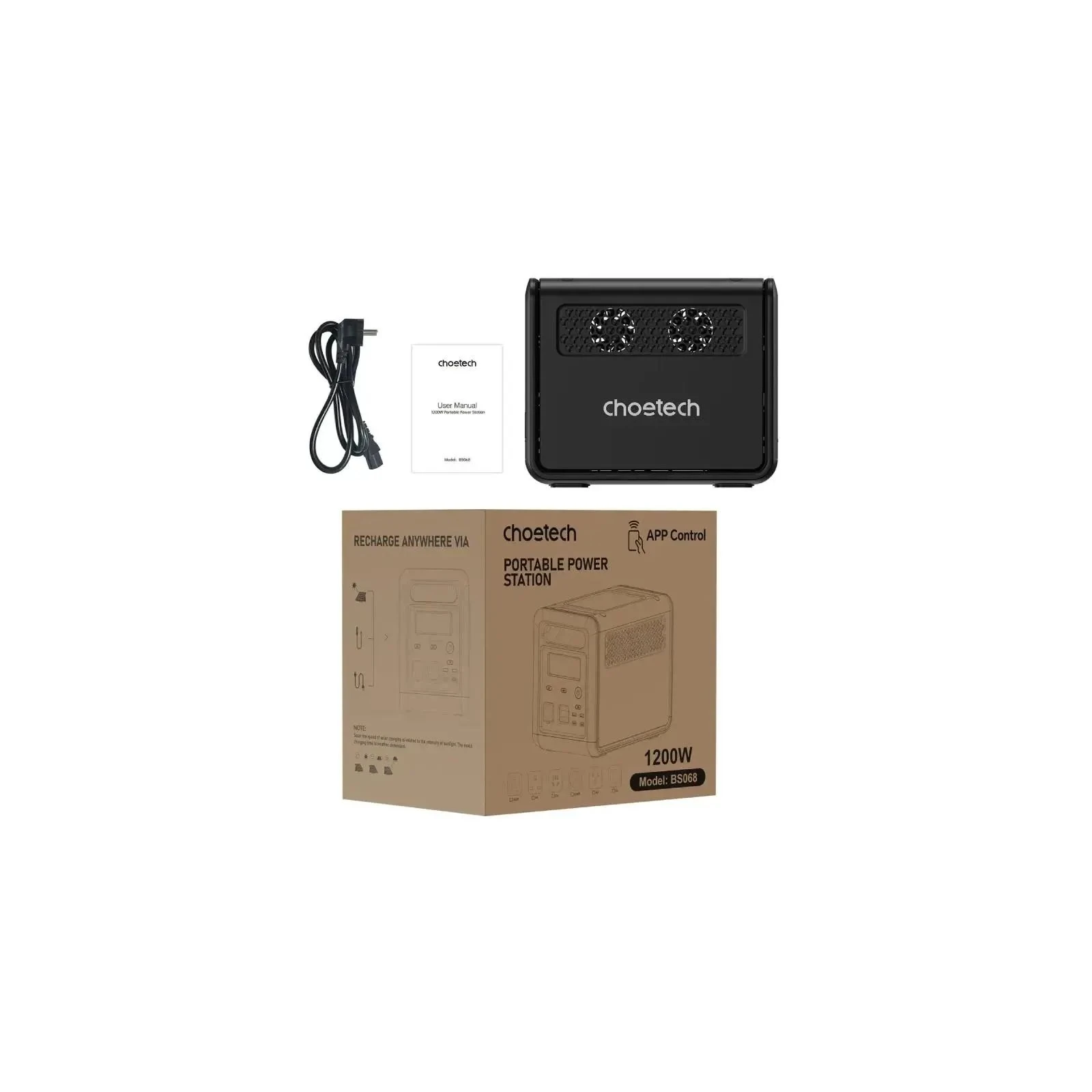 Зарядна станція Choetech 1200W 1024Wh (BS068-BQB) (UA)