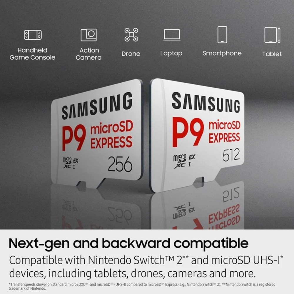 Samsung 512 GB microSDXC P9 Express (MB-MK512T) Тип: microSDXC; Об'єм пам'яті, ГБ: 512;