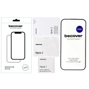 Стекло защитное BeCover Apple iPhone 15 Pro Max 10D Black (711332) (UA)