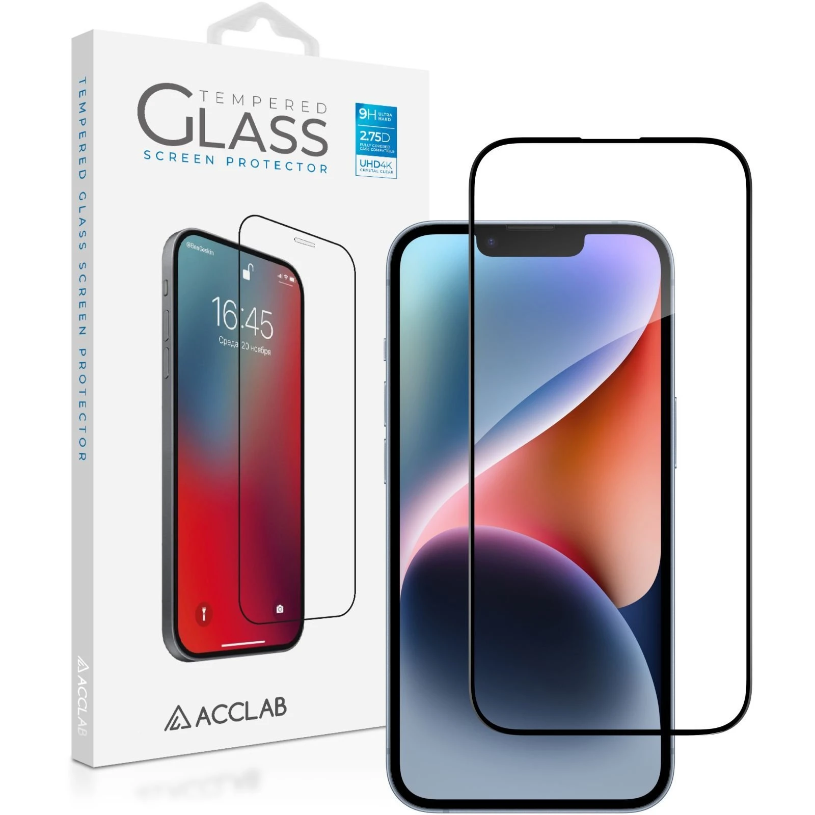 Захисне скло ACCLAB Full Glue Apple iPhone 14 (1283126541957) (UA)