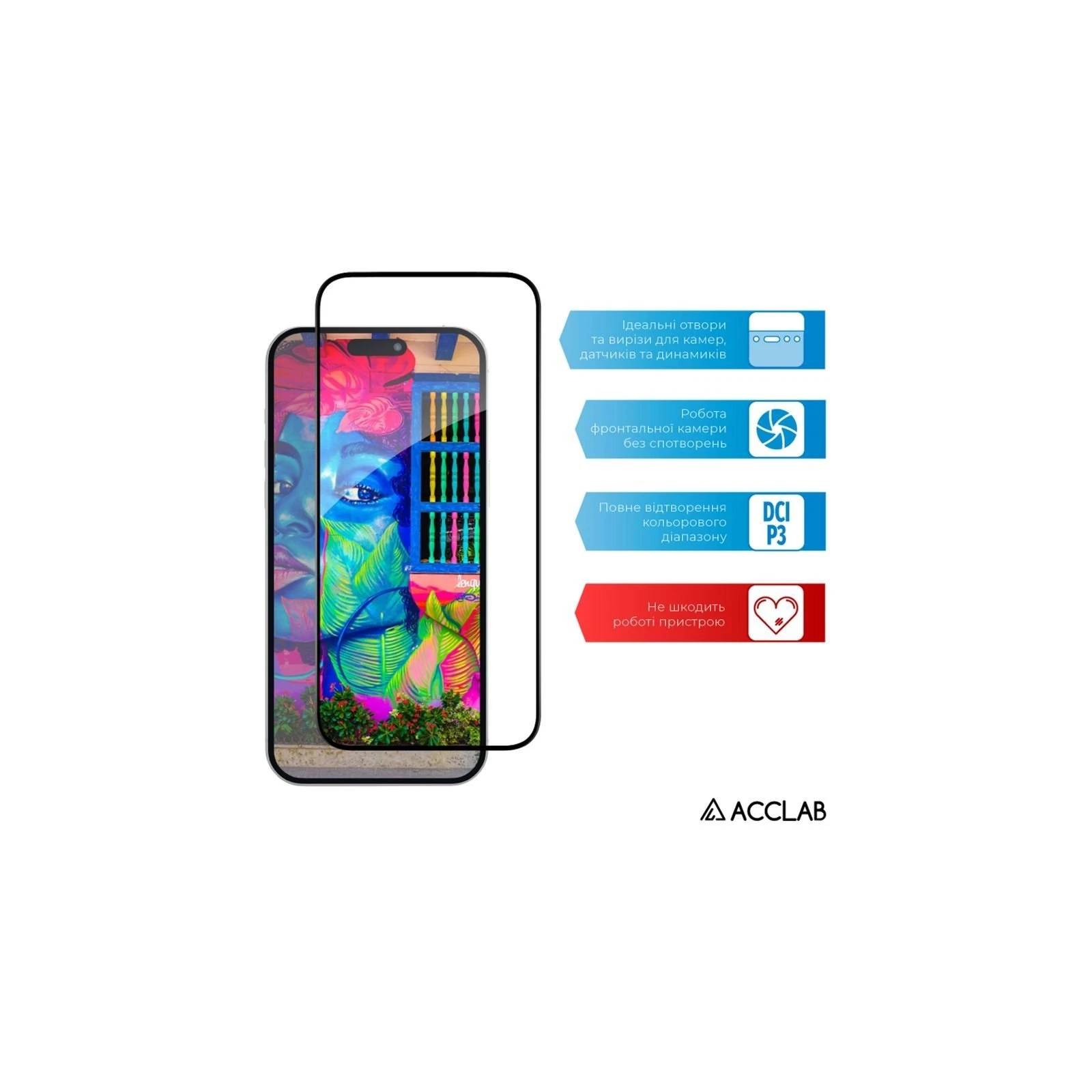 Захисне скло ACCLAB Full Glue Apple iPhone 15 Plus (1283126575303) (UA)
