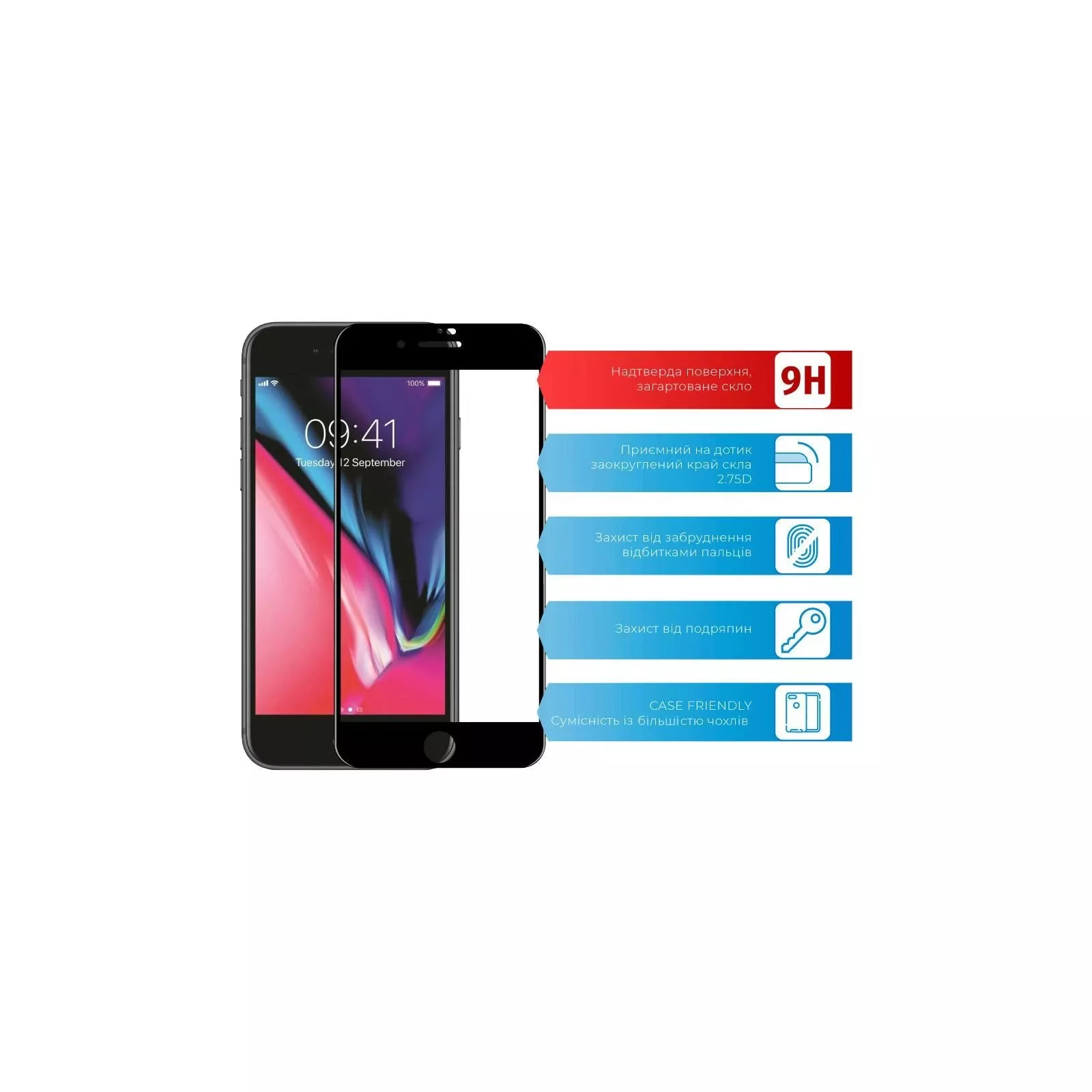 Захисне скло ACCLAB Full Glue Apple iPhone 7/8 Plus (1283126508165) (UA)