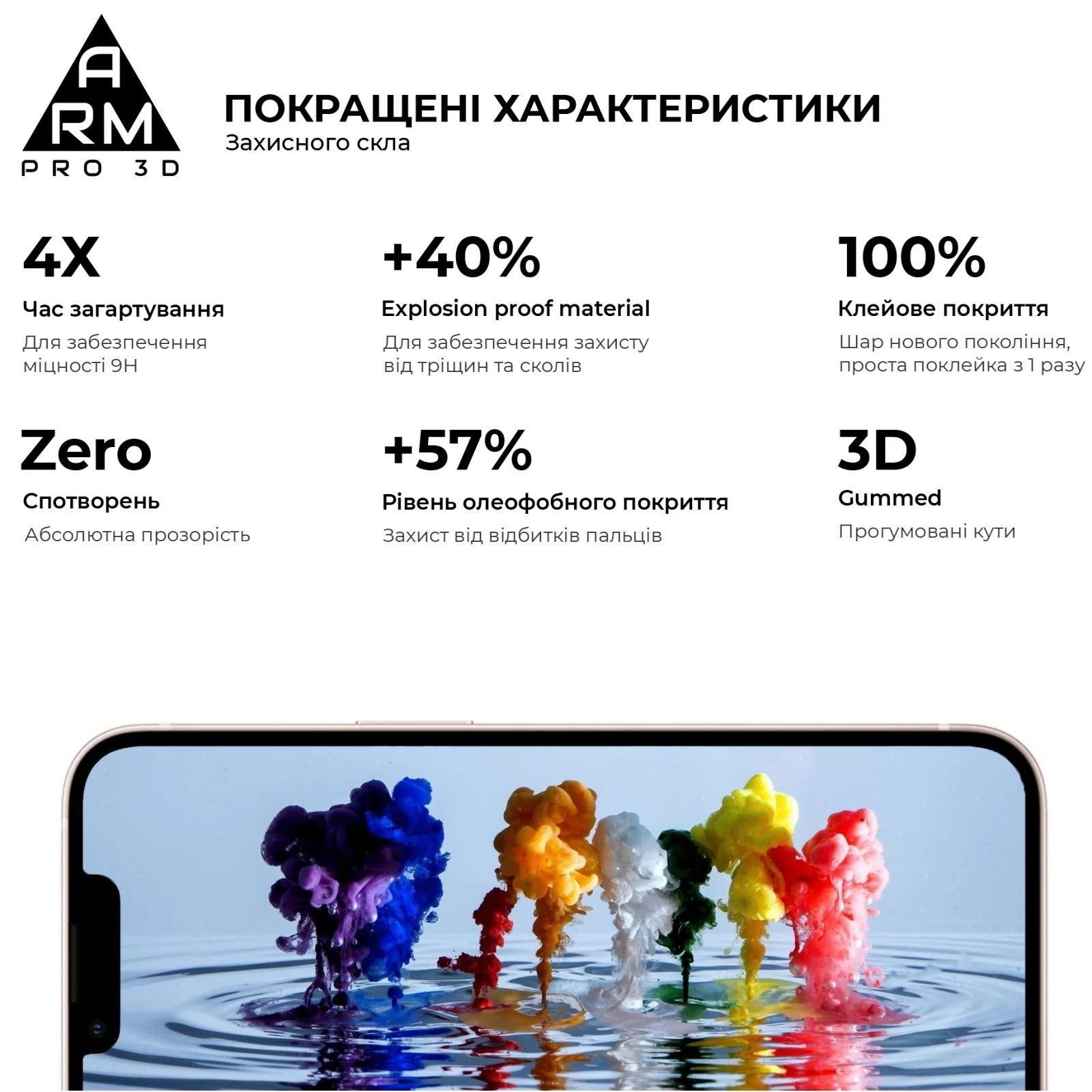 Захисне скло Armorstandart Pro 3D Apple iPhone 13 Pro Max Black (ARM60265) (UA)