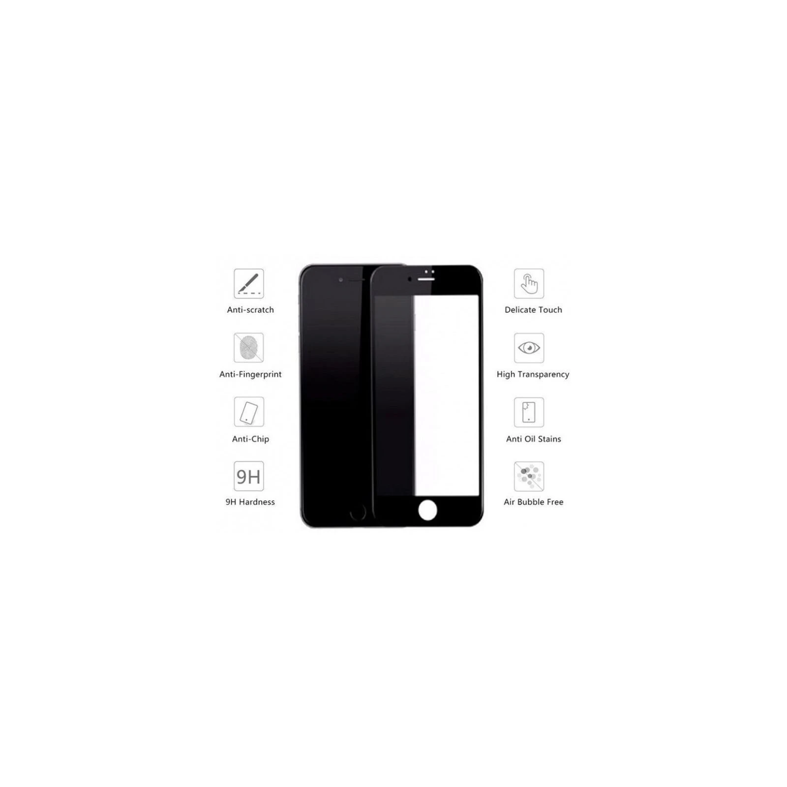 Захисне скло Drobak Apple iPhone 8 (Black) (121262) (121262) (UA)