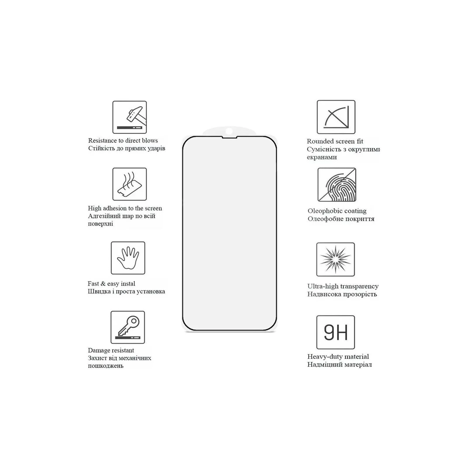 Стекло защитное Drobak Matte Ceramics Apple iPhone 16e (595983) (UA)