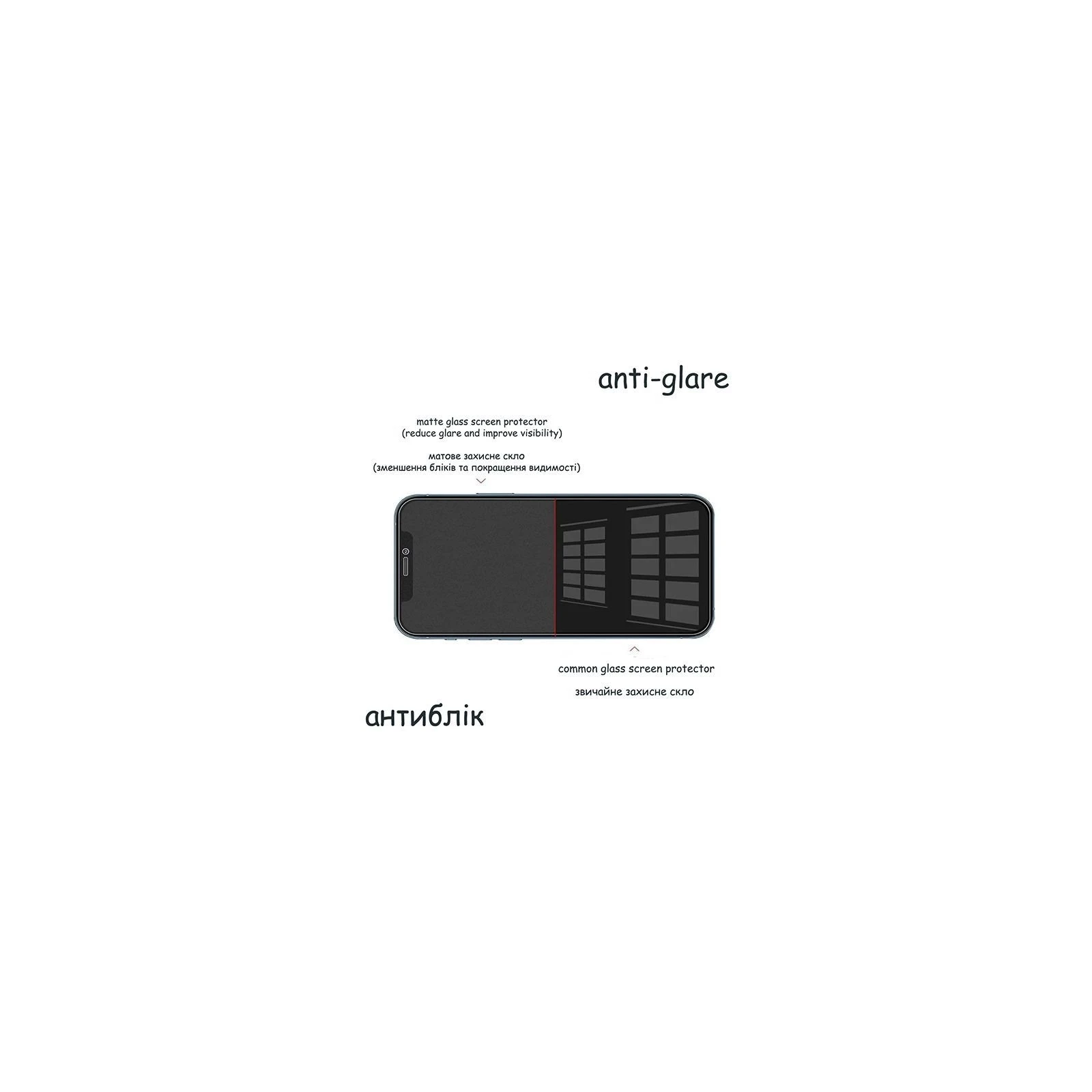 Захисне скло Drobak Matte Glass A+ Apple iPhone 14 (Black) (292945) (UA)