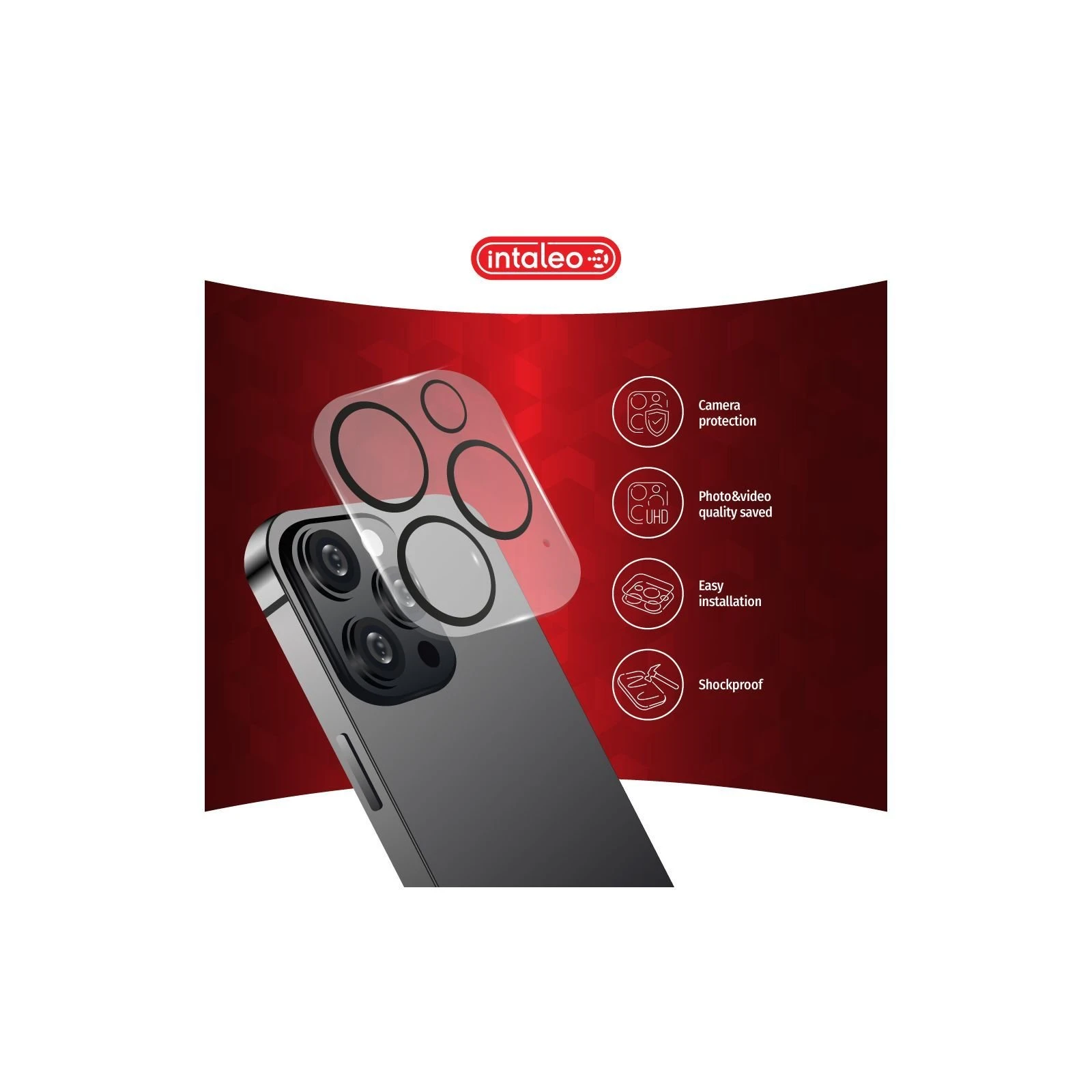 Скло захисне Intaleo Camera Lens Apple Iphone 14 Pro/14 Pro Max Black (1283126576836) (UA)