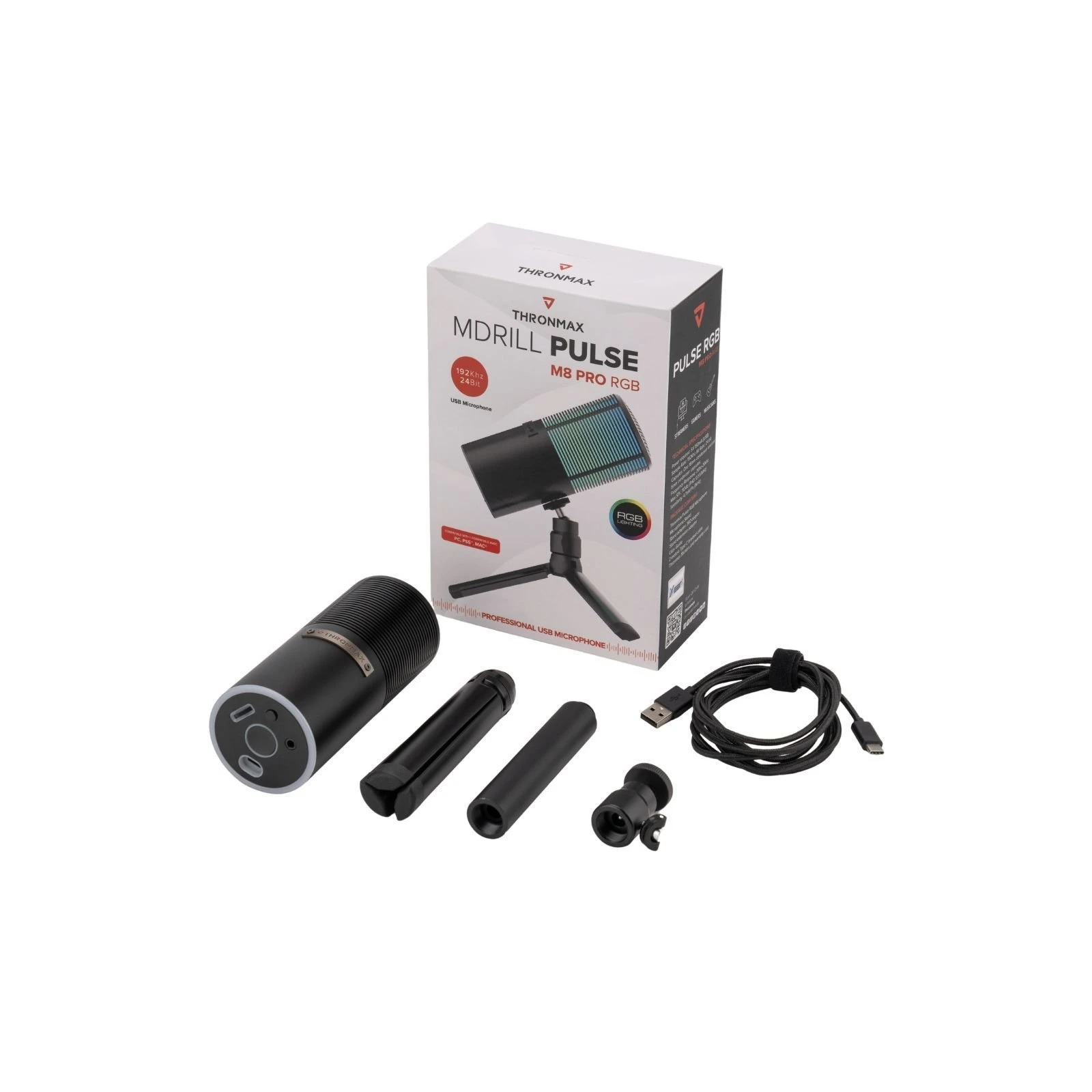 Мікрофон Thronmax PULSE PRO M8P Black (M8PTHRONMAX) (UA) Тип: конденсаторний;